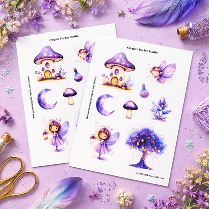 Sticker Sheet Set of 2 - Purple Fairies