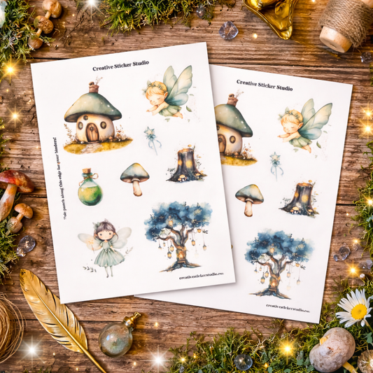 Sticker Sheet Set of 2 - Green Fairies