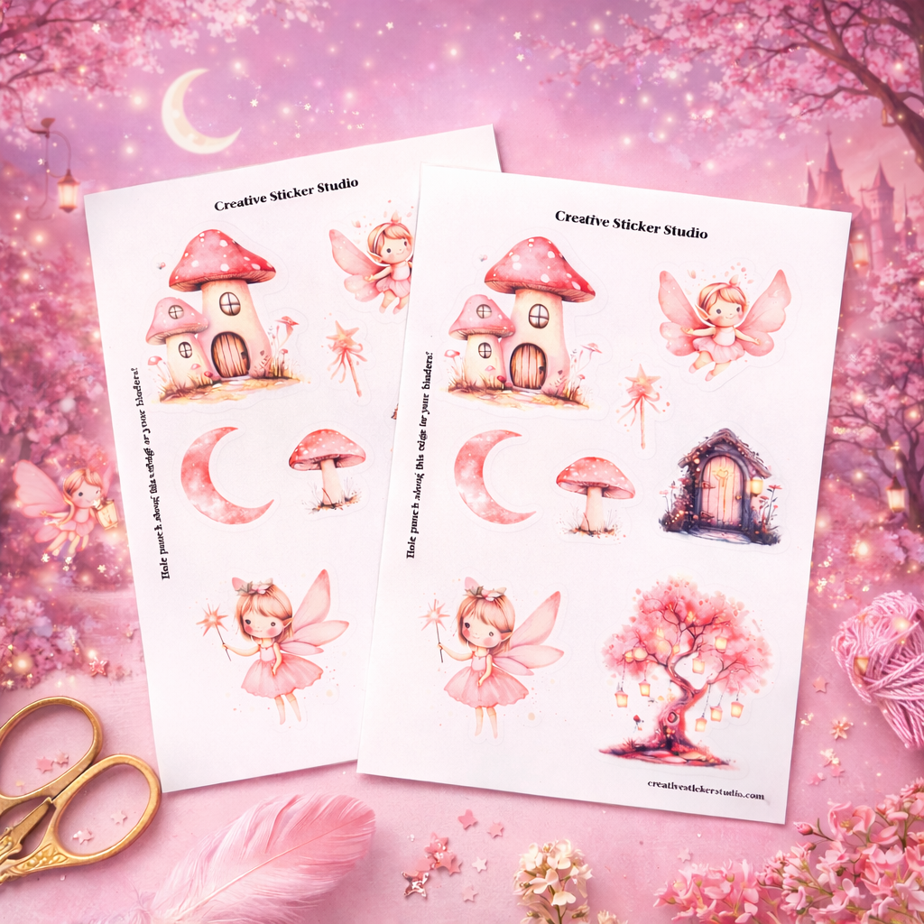 Sticker Sheet Set of 2 - Pink Fairies
