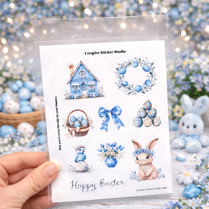 Sticker Sheet Set of 2 - Rustic Blue Easter
