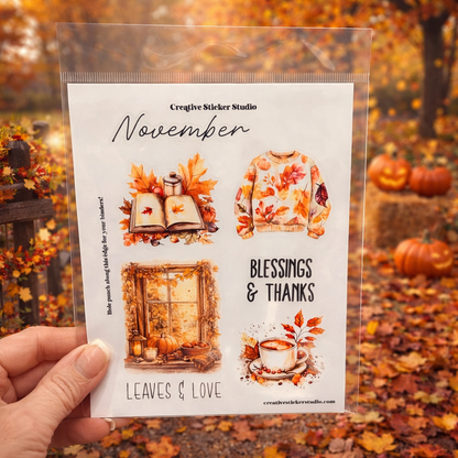 Sticker Sheet Set of 2 - Planner Months November
