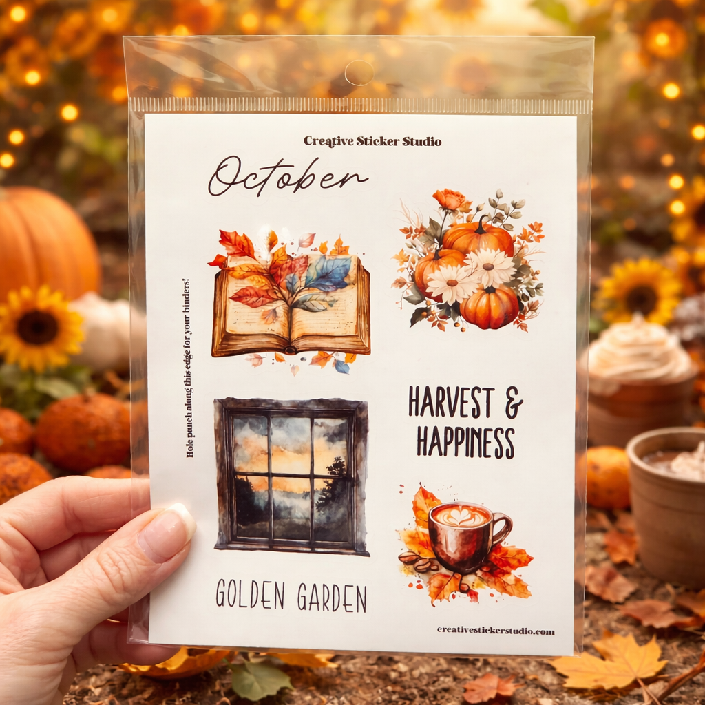 Sticker Sheet Set of 2 - Planner Months October