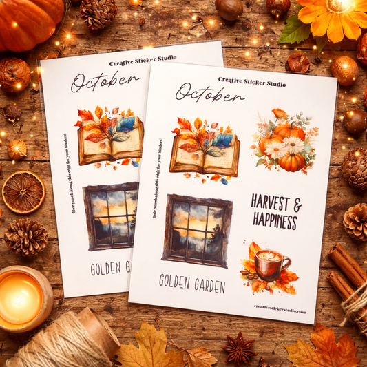 Sticker Sheet Set of 2 - Planner Months October