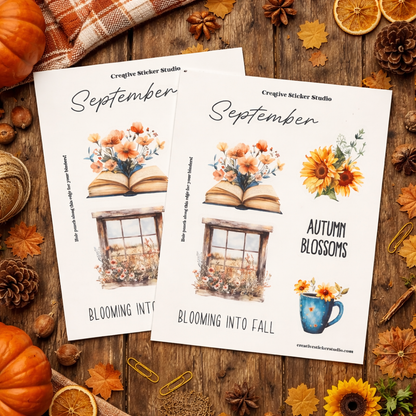 Sticker Sheet Set of 2 - Planner Months September