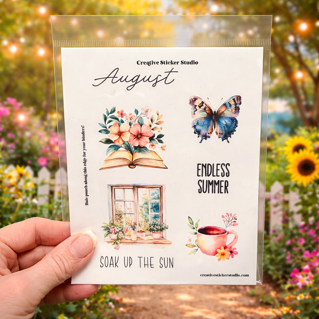 Sticker Sheet Set of 2 - Planner Months August