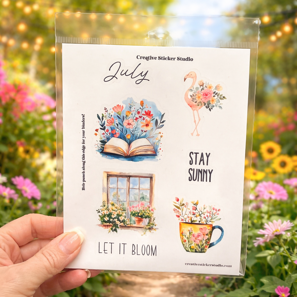 Sticker Sheet Set of 2 - Planner Months July