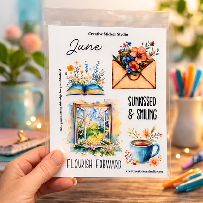 Sticker Sheet Set of 2 - Planner Months June