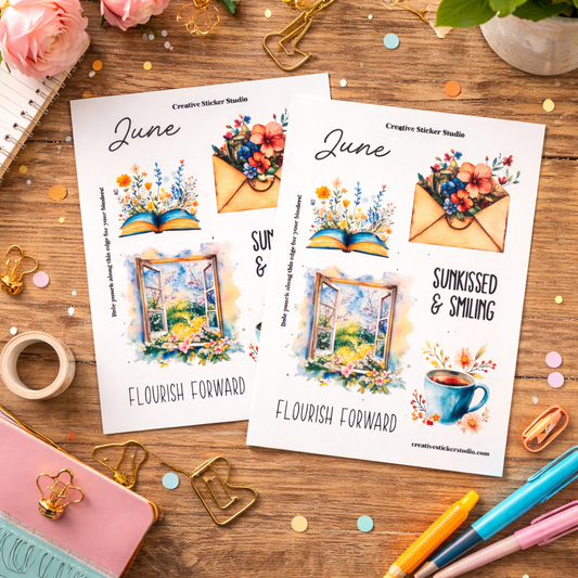 Sticker Sheet Set of 2 - Planner Months June