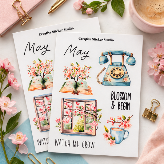 Sticker Sheet Set of 2 - Planner Months May