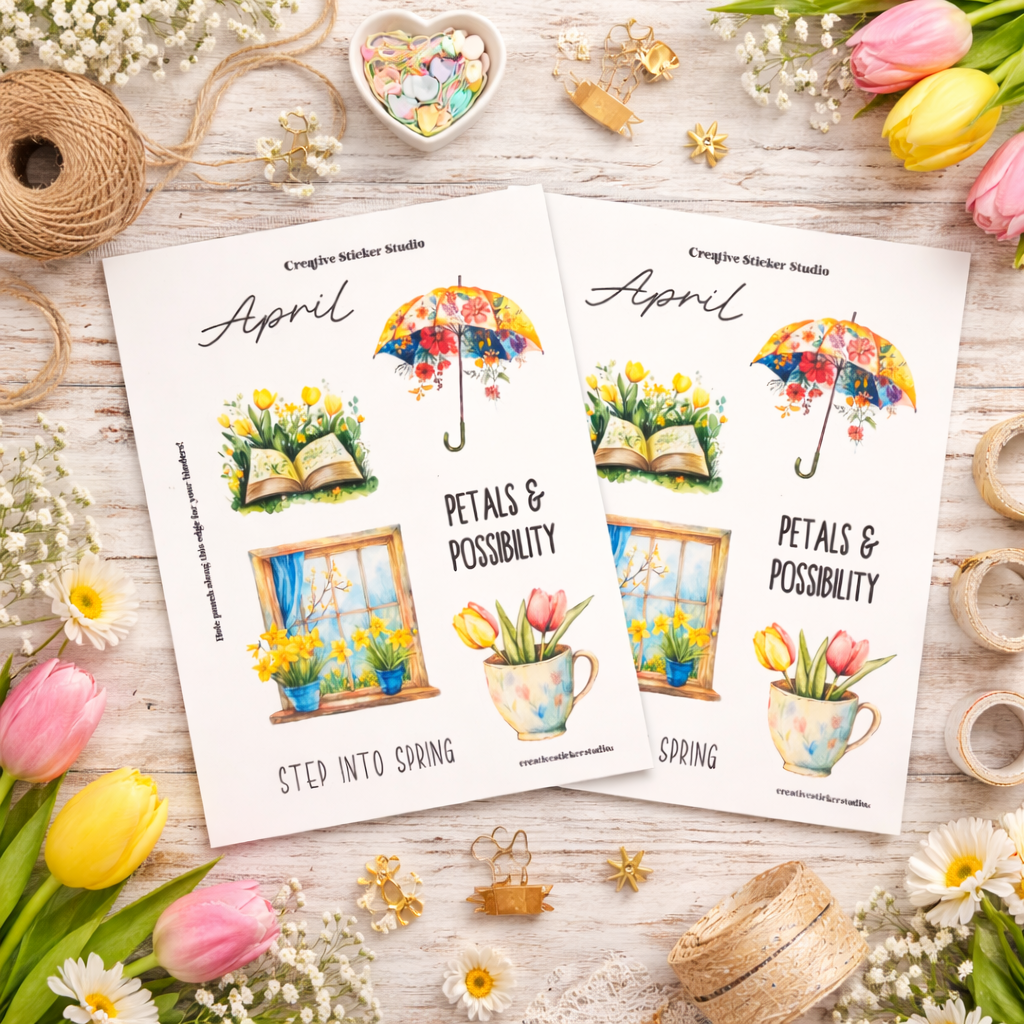 Sticker Sheet Set of 2 - Planner Months April