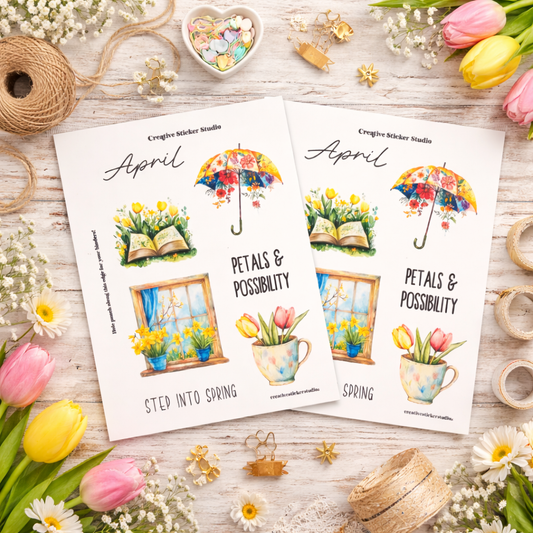 Sticker Sheet Set of 2 - Planner Months April