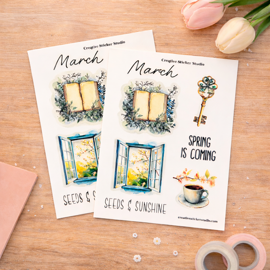 Sticker Sheet Set of 2 - Planner Months March