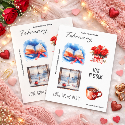 Sticker Sheet Set of 2 - Planner Months February