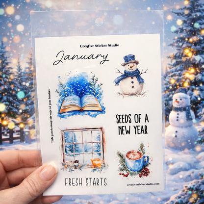 Sticker Sheet Set of 2 - Planner Months January