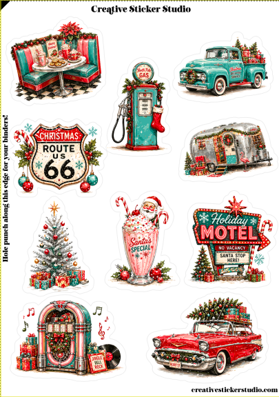 Sticker Sheet Set of 2 - Christmas Town