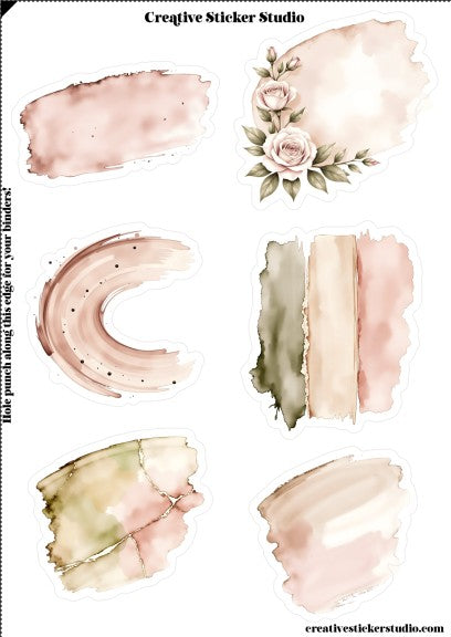 Sticker Sheet Set of 2 - Cozy Reader Junk Journal Floral