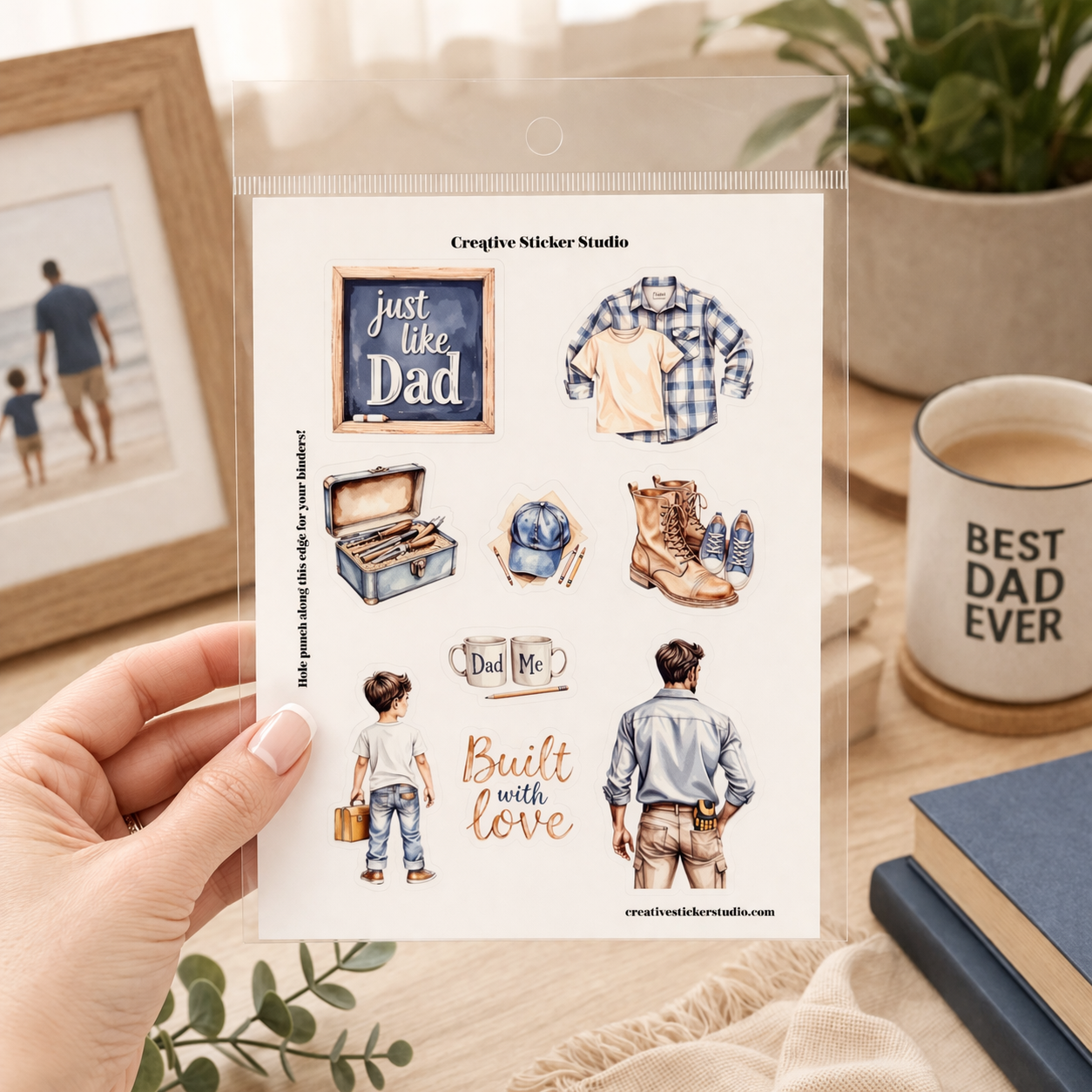 Sticker Sheet Set of 2 - Following in Dad's Footsteps Just Like Dad