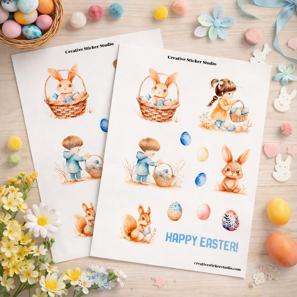 Sticker Sheet Set of 2 - Easter Hunt