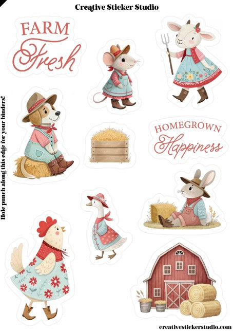 Sticker Sheet Set of 2 - Farm Fresh