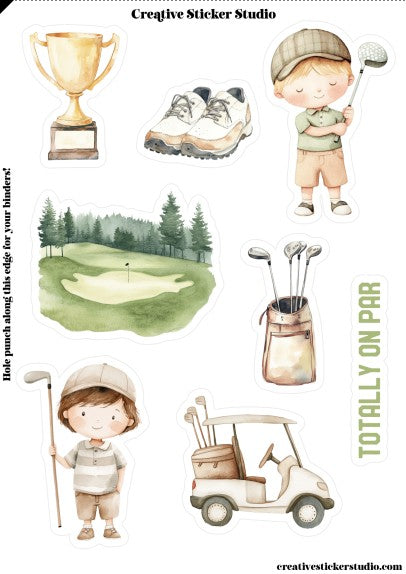 Sticker Sheet Set of 2 - Golf Outing On Par