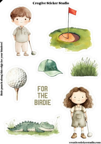 Sticker Sheet Set of 2 - Golf Outing Birdie