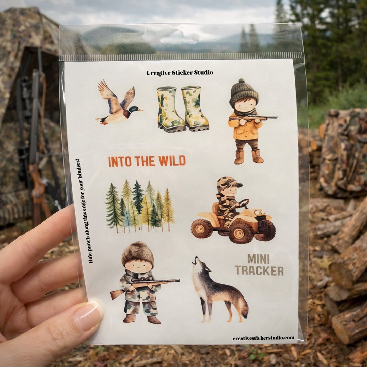 Sticker Sheet Set of 2 - Hunting Mini Tracker