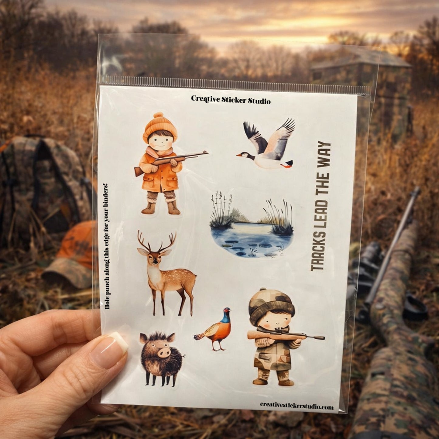 Sticker Sheet Set of 2 - Hunting Tracks
