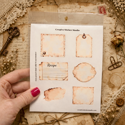 Sticker Sheet Set of 2 - Trash to Treasure Junk Journal Recipe