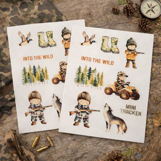Sticker Sheet Set of 2 - Hunting Mini Tracker