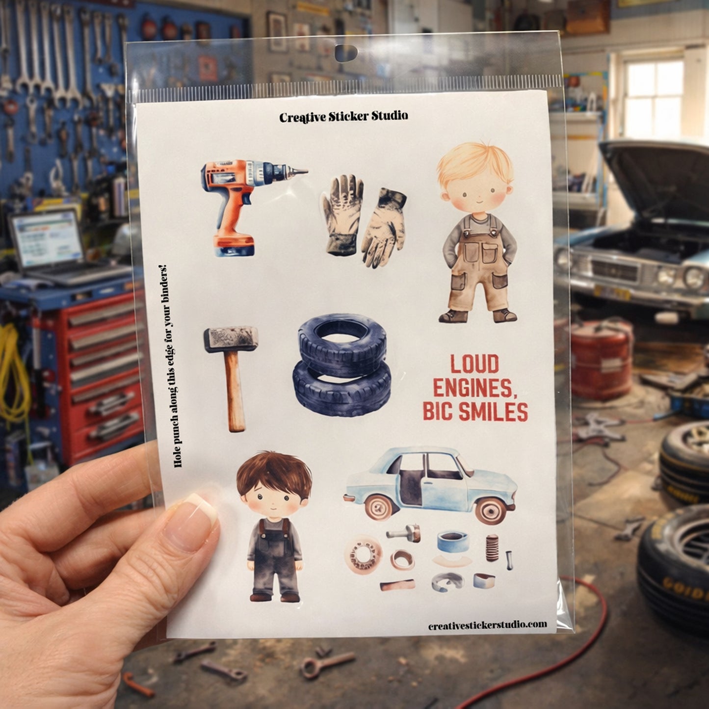 Sticker Sheet Set of 2 - Mechanic Loud Engines