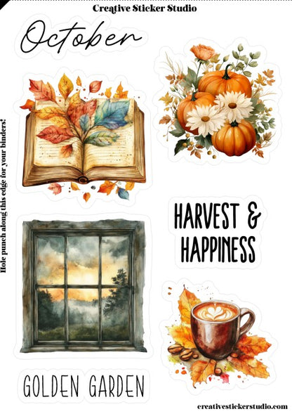 Sticker Sheet Set of 2 - Planner Months October