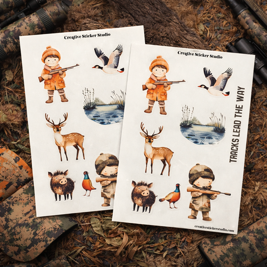 Sticker Sheet Set of 2 - Hunting Tracks