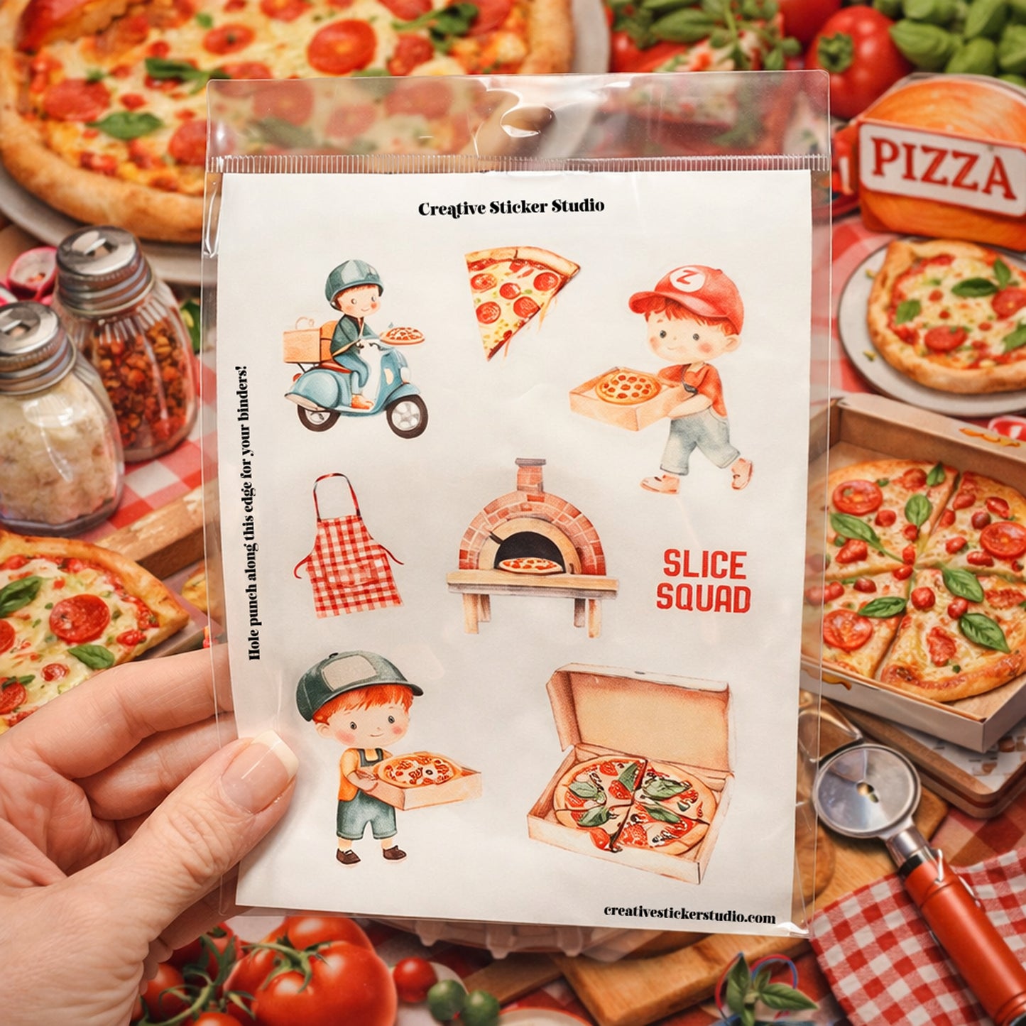 Sticker Sheet Set of 2 - Pizza Slice