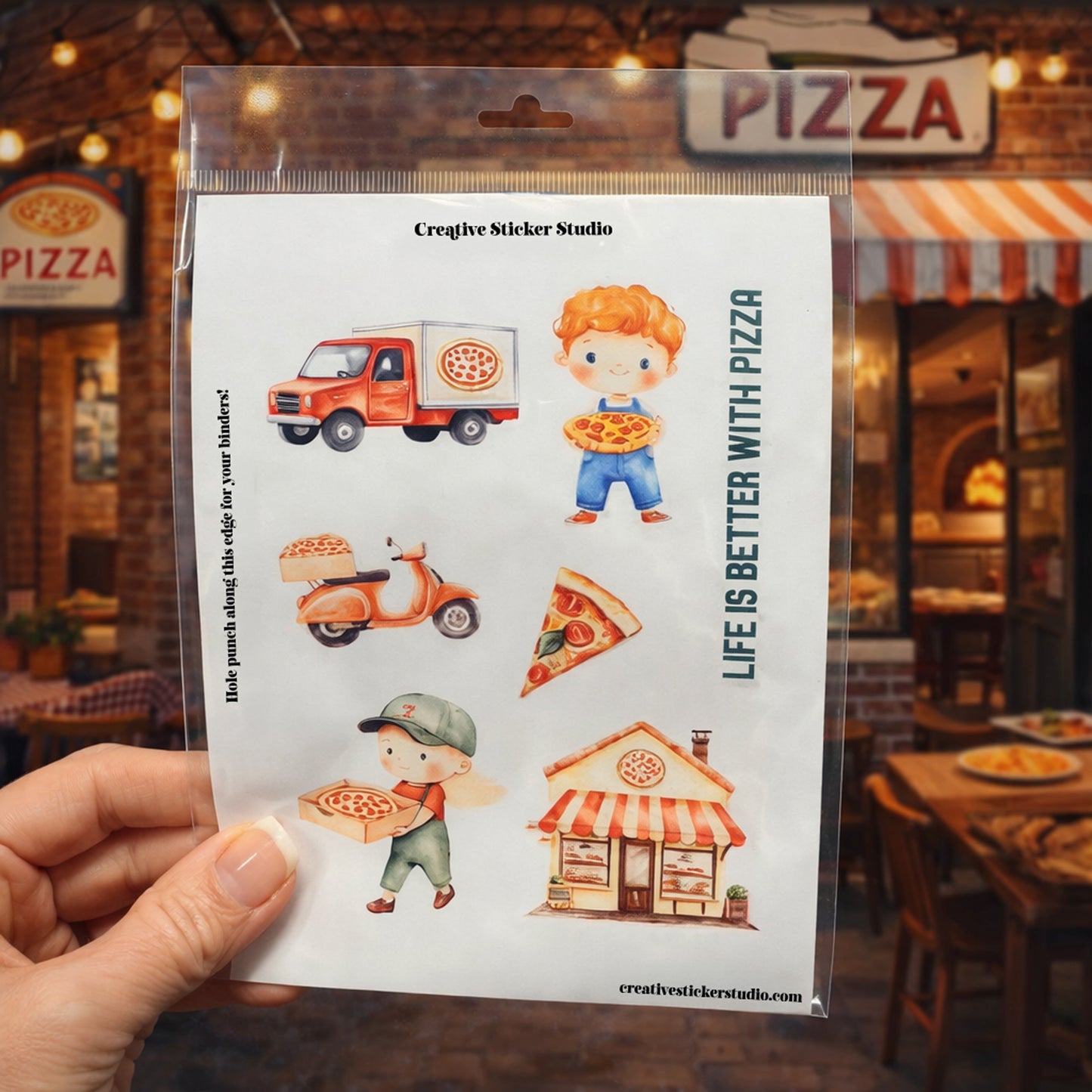 Sticker Sheet Set of 2 - Pizza Delivery