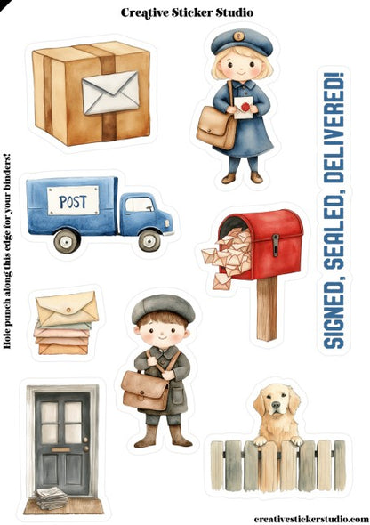 Sticker Sheet Set of 2 - Post Office Delivered