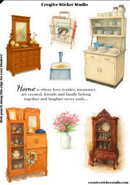 Sticker Sheet Set of 2 - Antique Store Furniture & Floral
