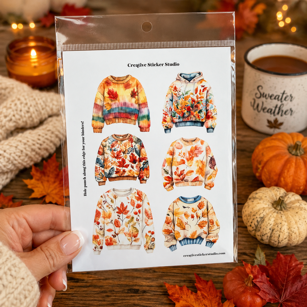 Sticker Sheet Set of 2 - Autumn Sweatshirts