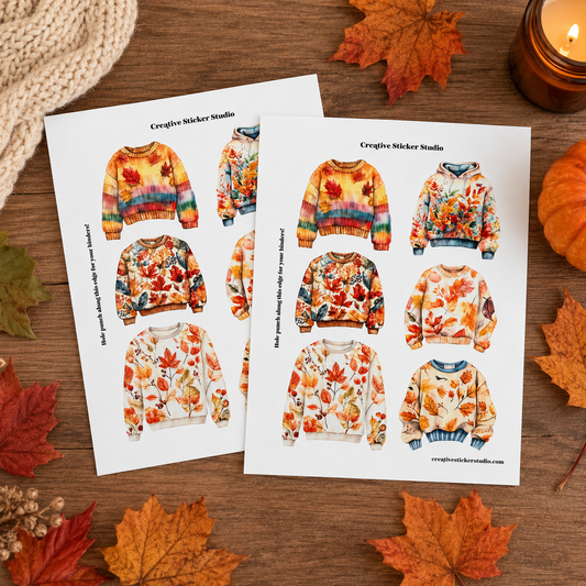 Sticker Sheet Set of 2 - Autumn Sweatshirts