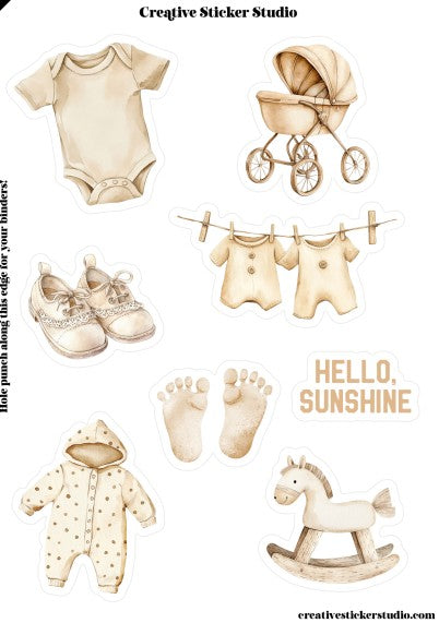 Sticker Sheet Set of 2 - Baby Neutral