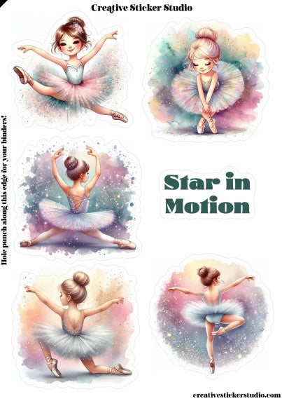 Sticker Sheet Set of 2 - Ballerina Motion