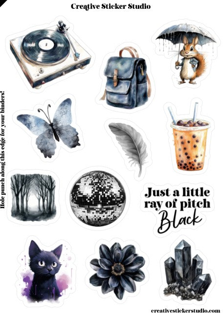Sticker Sheet Set of 2 - Ray of Pitch Black