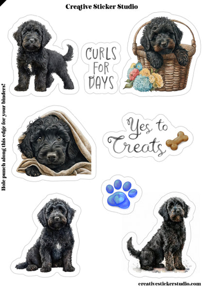Sticker Sheet Set of 2 - Black Doodle