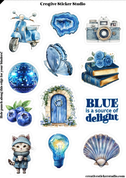 Sticker Sheet Set of 2 - Delightful Blue