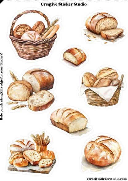 Sticker Sheet Set of 2 - Fresh Baked Bread