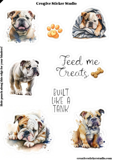 Sticker Sheet Set of 2 - Bulldog Feed Me