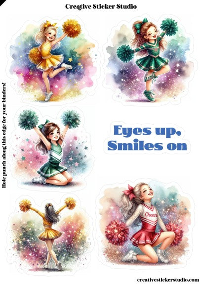 Sticker Sheet Set of 2 - Cheerleading Smiles