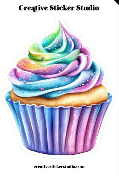 XLARGE Sticker - Colorful Cupcake