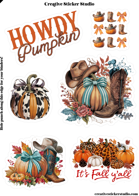 Sticker Sheet Set of 2 - Cool Girl Fall Cowgirl
