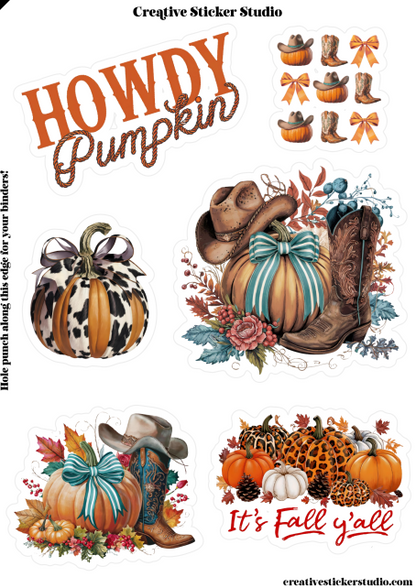 Sticker Sheet Set of 2 - Cool Girl Fall Cowgirl