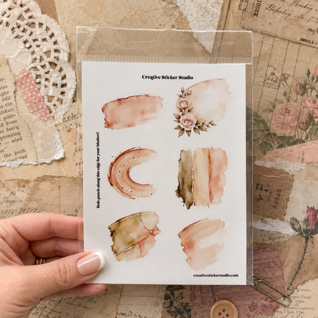 Sticker Sheet Set of 2 - Cozy Reader Junk Journal Floral